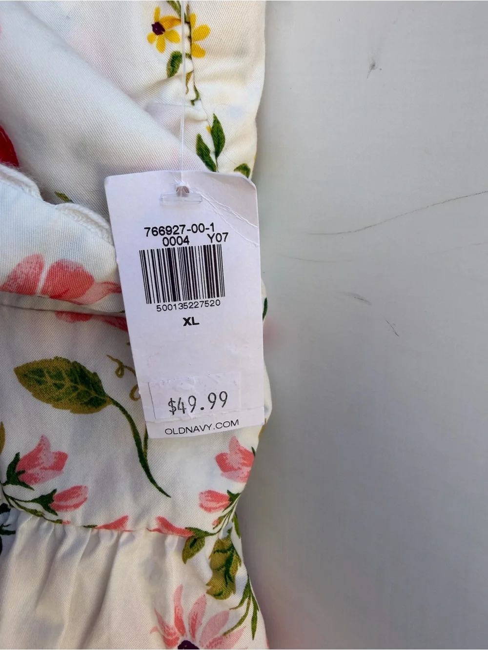 Old Navy White Floral & Fruit Spaghetti-Strap Sundress